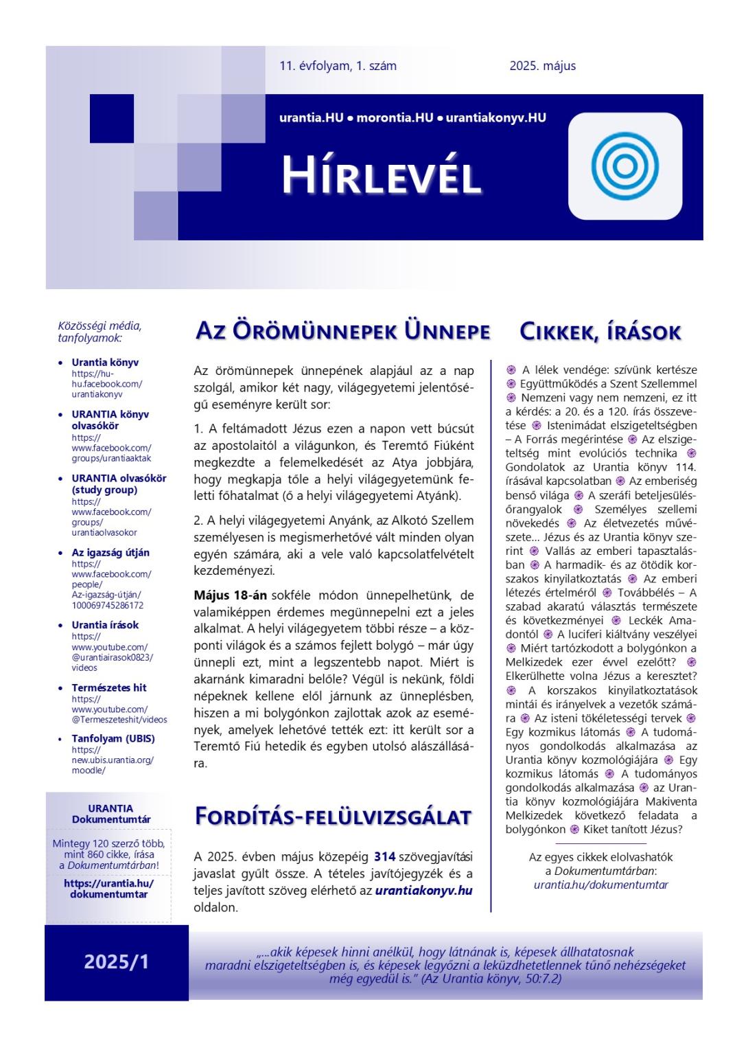 Hírlevél 2025. május